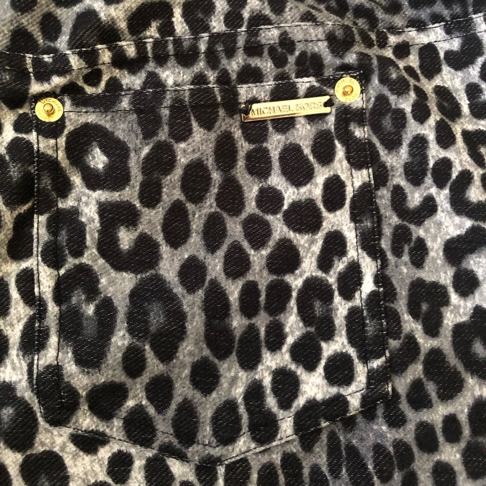 Michael Kors Leopard Print Stretch Skinny Leggings Pull-on Pants - Picture 8 of 16